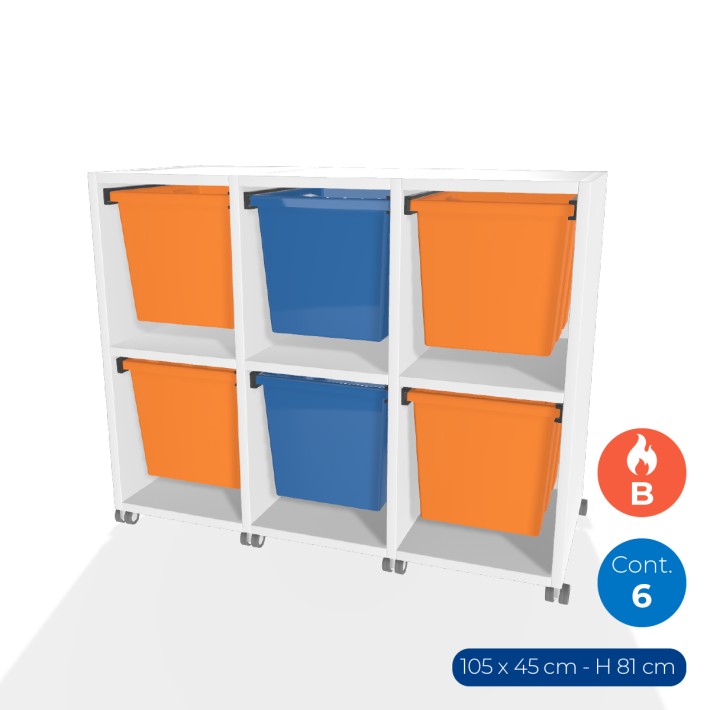 Carrello a 2 Comparti con Ruote in Truciolare...