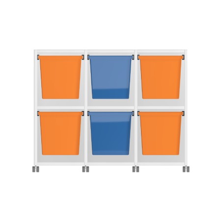 Carrello a 2 Comparti con Ruote in Truciolare Superficie Ignifuga B-s1.d0 - Dimensioni 105 x...