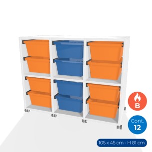 Carrello a 2 Comparti con Ruote in Truciolare Superficie...