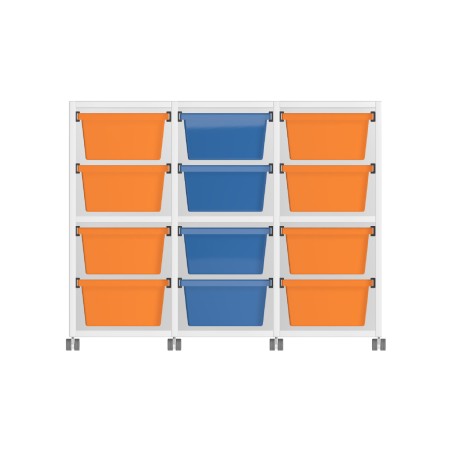 Carrello a 2 Comparti con Ruote in Truciolare Superficie Ignifuga B-s1.d0 - Dimensioni 105 x...