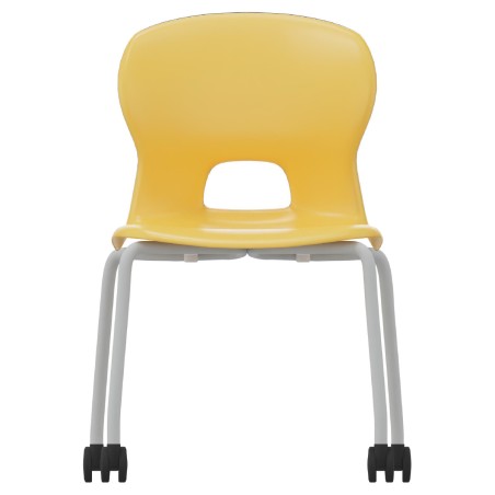 Sedia Gelso 4 Gambe con Ruote - Altezza Seduta 42,5 cm - Colore Scocca Giallo - Colore...