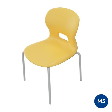 Sedia Gelso con 4 Gambe - Altezza Seduta 43 cm - Colore Scocca Giallo - Colore Struttura Grigio