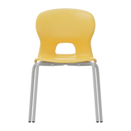 Sedia Gelso con 4 Gambe - Altezza Seduta 43 cm - Colore Scocca Giallo - Colore Struttura Grigio