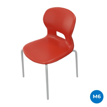 Sedia Gelso con 4 Gambe - Altezza Seduta 46 cm - Colore Scocca Blu - Colore Struttura Rosso