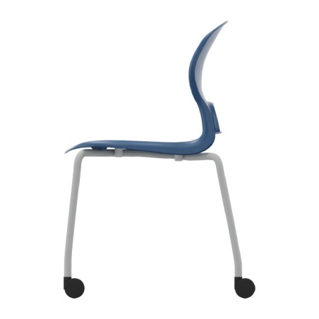 Sedia Gelso 4 Gambe con Ruote - Altezza Seduta 42,5 cm - Colore Scocca Blu - Colore...