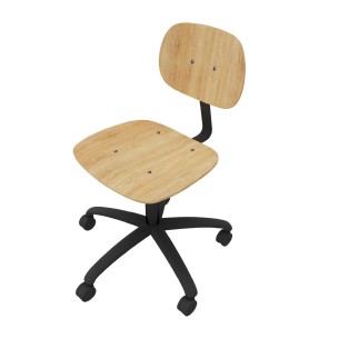 Sedia Modello GPRO Girevole in Legno con Ruote - Altezza...