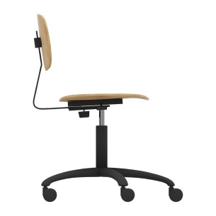 Sedia Modello GPRO Girevole in Legno con Ruote - Altezza... 2