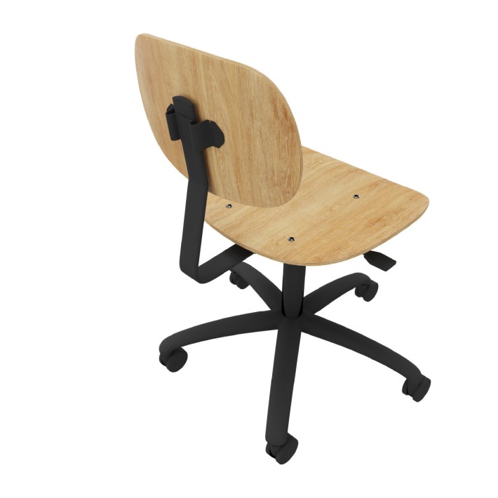 Sedia Modello GPRO Girevole in Legno con Ruote...