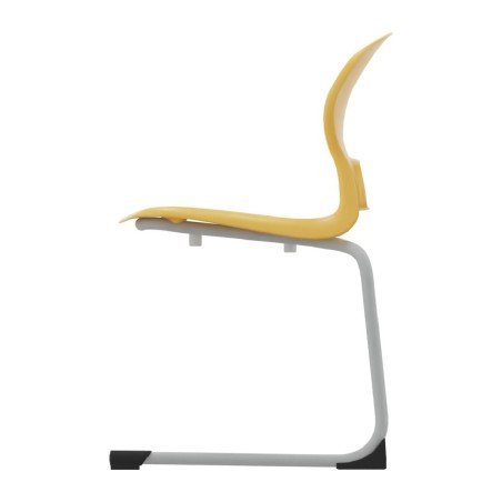 Sedia Gelso Cantilever - Altezza Seduta 42,5 cm - Colore Scocca Giallo - Colore Struttura...