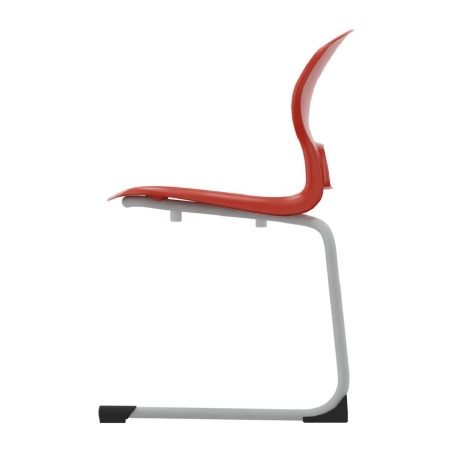 Sedia Gelso Cantilever - Altezza Seduta 42,5 cm - Colore Scocca Rosso - Colore Struttura Grigio