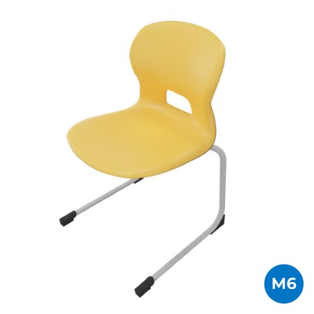 Sedia Gelso Cantilever - Altezza Seduta 46,5 cm - Colore Scocca Giallo - Colore Struttura...
