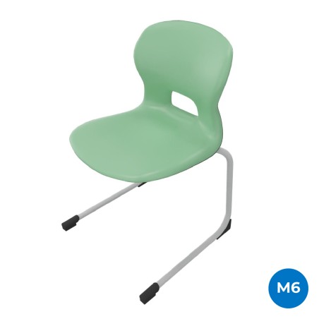 Sedia Gelso Cantilever - Altezza Seduta 46,5 cm - Colore Scocca Verde Acqua - Colore...