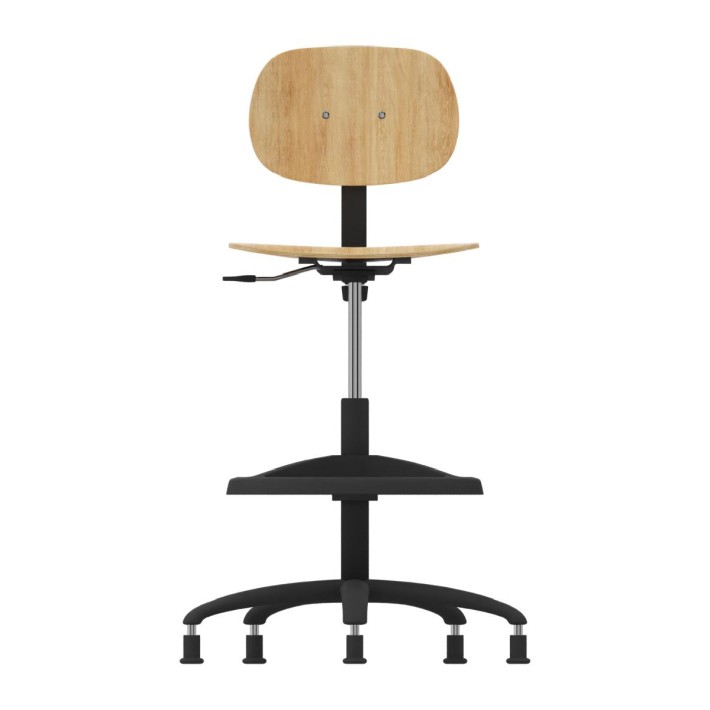 Sedia Alta Modello GPRO Girevole in Legno con...