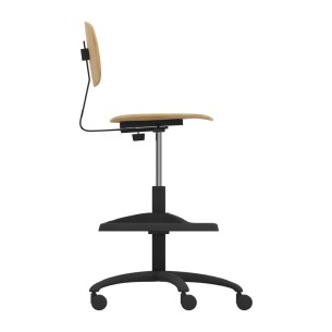 Sedia Alta Modello GPRO Girevole in Legno con Ruote e... 2