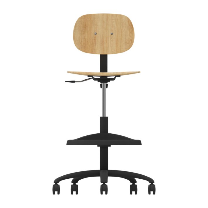 Sedia Alta Modello GPRO Girevole in Legno con...