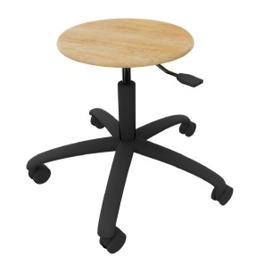 Sgabello Modello GPRO Girevole in Legno con Ruote -...