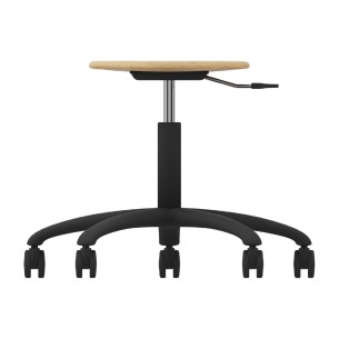 Sgabello Modello GPRO Girevole in Legno con Ruote -... 2