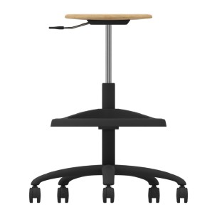 Sgabello Alto Modello GPRO Girevole in Legno con Ruote e... 2