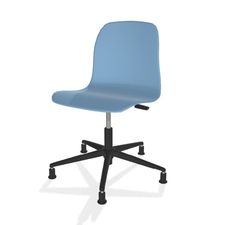 Sedia Pioppo Girevole con Piedini - Altezza Regolabile da 36 a 49 cm - Colore Scocca Azzurro...