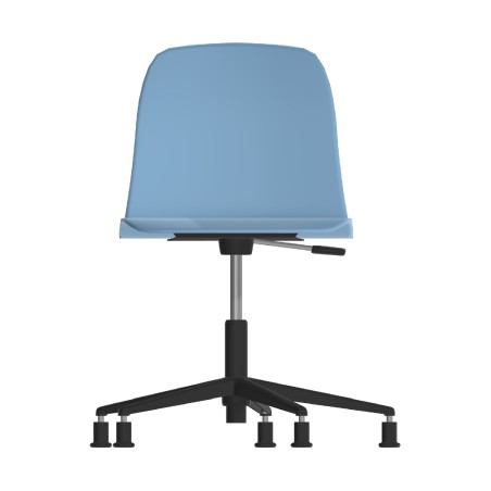 Sedia Pioppo Girevole con Piedini - Altezza Regolabile da 36 a 49 cm - Colore Scocca Azzurro...