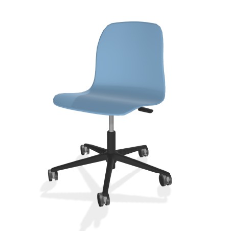Sedia Pioppo Girevole con Ruote - Altezza Regolabile da 31 a 51 cm - Colore Scocca Azzurro -...