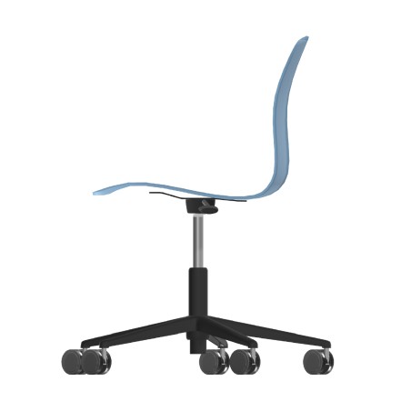 Sedia Pioppo Girevole con Ruote - Altezza Regolabile da 31 a 51 cm - Colore Scocca Azzurro -...