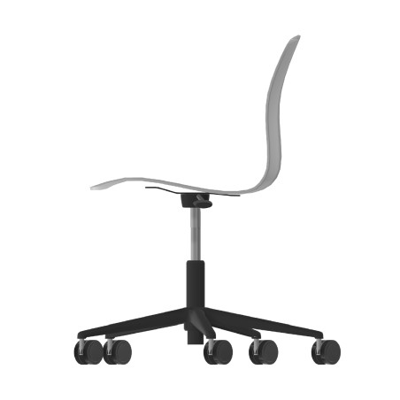 Sedia Pioppo Girevole con Ruote - Altezza Regolabile da 31 a 51 cm - Colore Scocca Grigio...