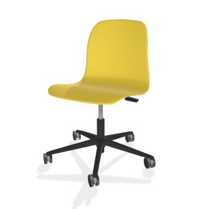 Sedia Pioppo Girevole con Ruote - Altezza Regolabile da...