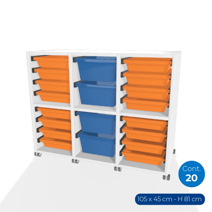Carrello Edera a 2 Comparti con Ruote -...