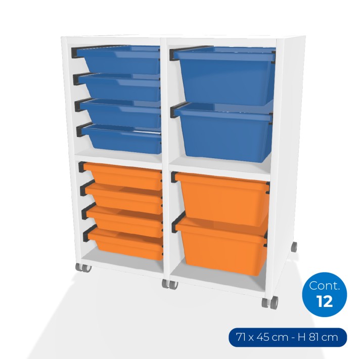 Carrello Edera a 2 Comparti con Ruote -...