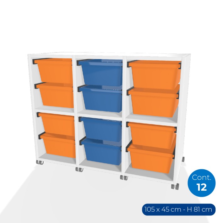 Carrello Edera a 2 Comparti con Ruote -...