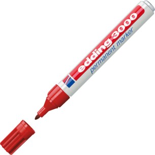 Edding 3000 marcatore permanente Rosso 10 pz