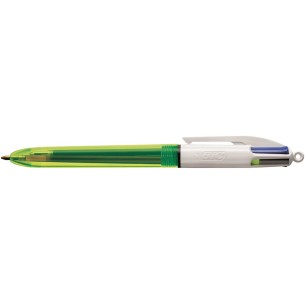 BIC 4Colours Fluo Penna retrattile a clip Nero, Blu,...