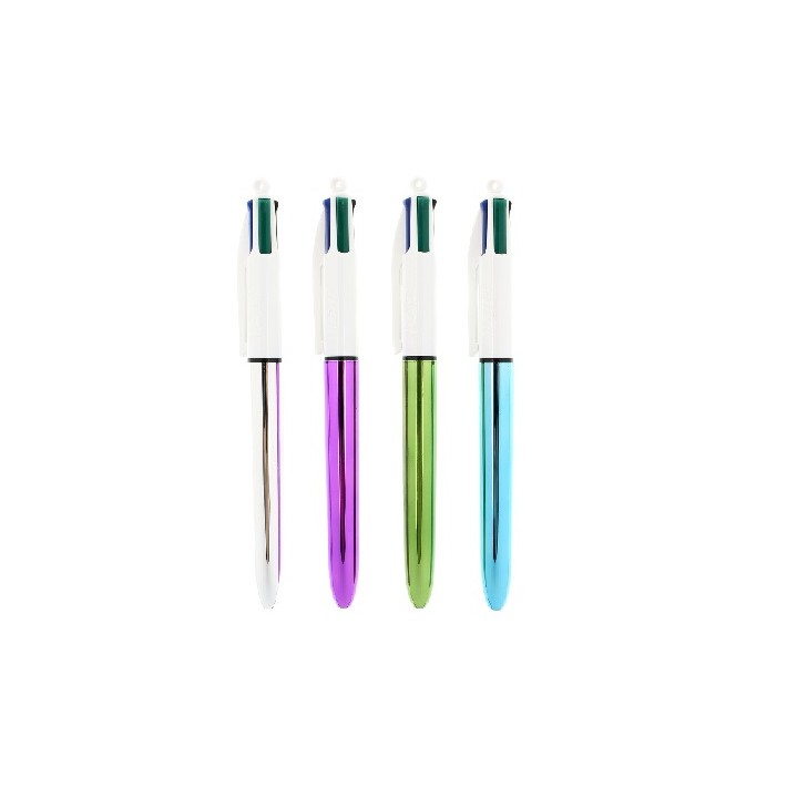 BIC 4-COLOURS SHINE Nero, Blu, Verde, Rosso 12 pz