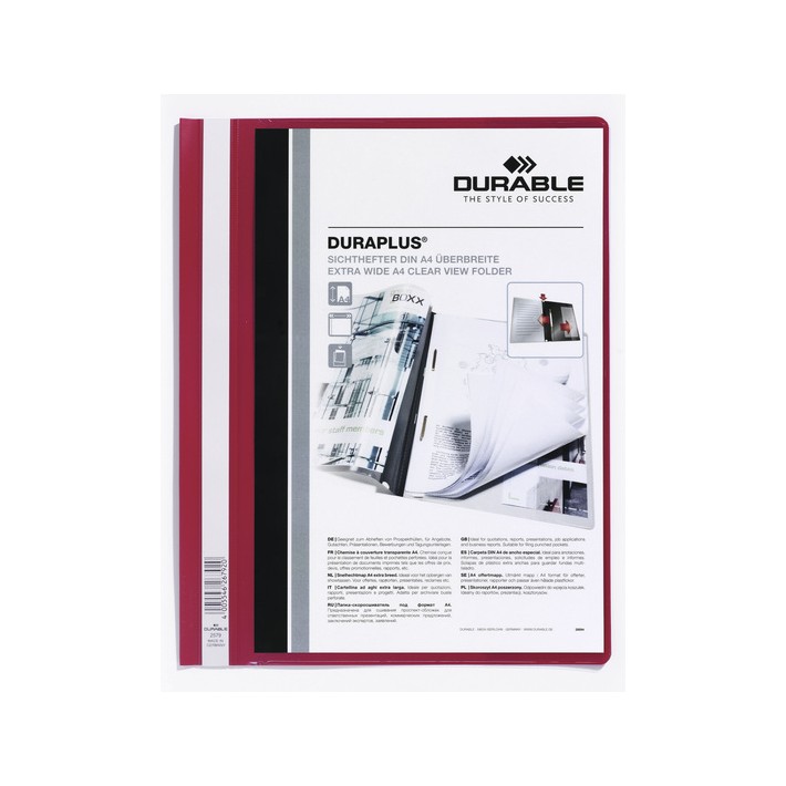 Durable DURAPLUS cartellina con fermafoglio Rosso
