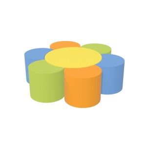 Pouf Modulo Fiore 7 Elementi - Altezza 30 cm - Densità 27...