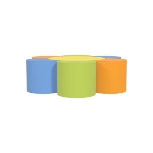 Pouf Modulo Fiore 7 Elementi - Altezza 30 cm - Densità 27... 2