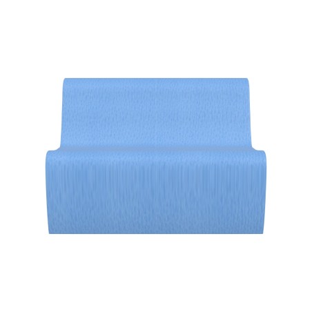 Pouf Morbido DIVANO 2 POSTI Ignifuga CL1 - Dimensioni 70 x 50 x H 25 cm - Colore Azzurro
