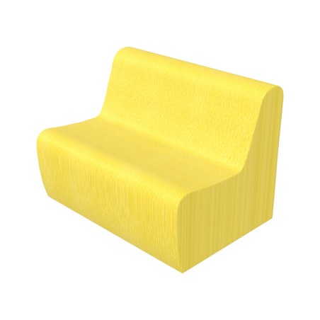 Pouf Morbido DIVANO 2 POSTI Ignifuga CL1 - Dimensioni 70 x 50 x H 25 cm - Colore Giallo