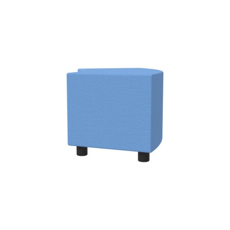 Pouf Semirigido Angolare - Similpelle e Imbottitura Ignifuga CL1 - Profondità 48 cm, h 46,5...