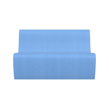 Pouf Morbido DIVANO 2 POSTI Ignifuga CL1 - Dimensioni 100 x 60 x H 32 cm - Colore Azzurro