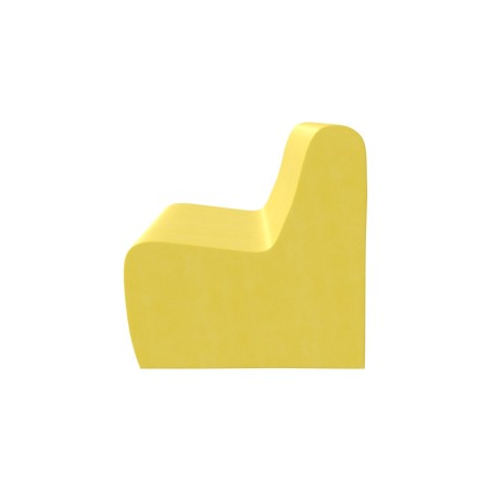 Pouf Morbido DIVANO 2 POSTI Ignifuga CL1 - Dimensioni 100 x 60 x H 32 cm - Colore Giallo