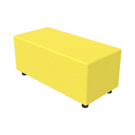 Pouf Semirigido Rettangolo Largo Similpelle e Imbottitura Ignifuga CL1 - Dimensioni 48 x 103...