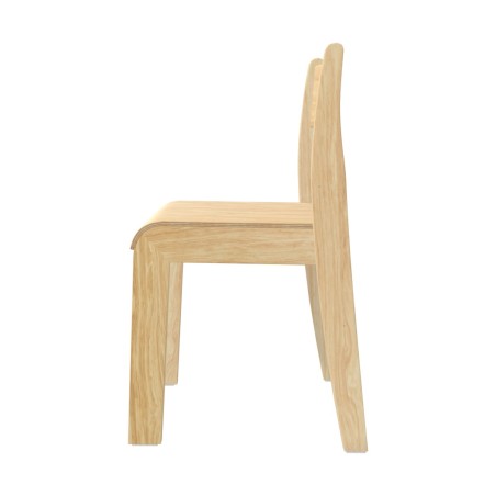 Sedia Bebe Cube Finitura Legno Impilabile - Altezza Seduta 26 cm - Colore Scocca e Gambe Legno