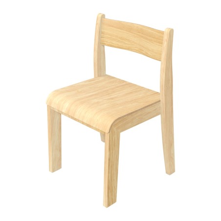 Sedia Bebe Cube Finitura Legno Impilabile - Altezza Seduta 31 cm - Colore Scocca e Gambe Legno
