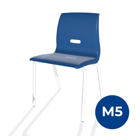 Sedia Salice con 4 Gambe - Altezza Seduta 42,5 cm - Colore Scocca Blu - Colore Struttura Grigio