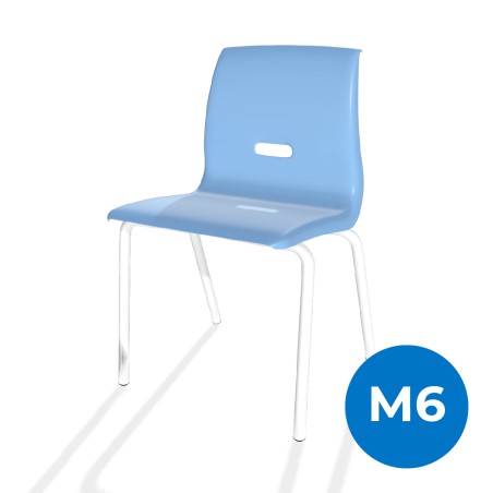 Sedia Salice con 4 Gambe - Altezza Seduta 46,5 cm - Colore Scocca Azzurro - Colore Struttura...