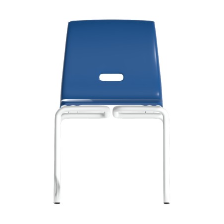 Sedia Salice con 4 Gambe - Altezza Seduta 46,5 cm - Colore Scocca Blu - Colore Struttura Grigio
