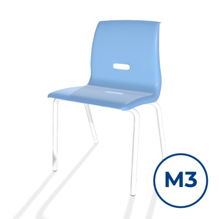 Sedia Salice con 4 Gambe - Altezza Seduta 34,5 cm - Colore Scocca Azzurro - Colore Struttura...