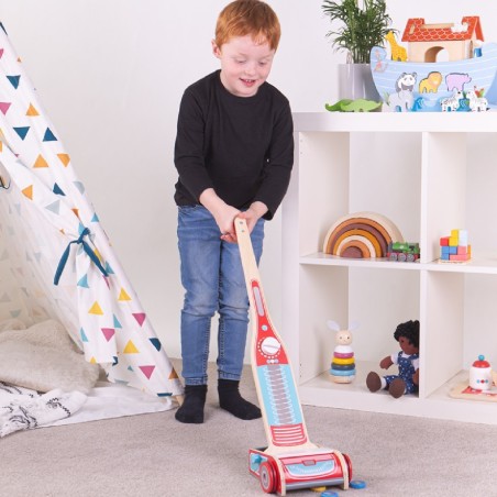 Aspirapolvere in Legno con Dischi Magnetici